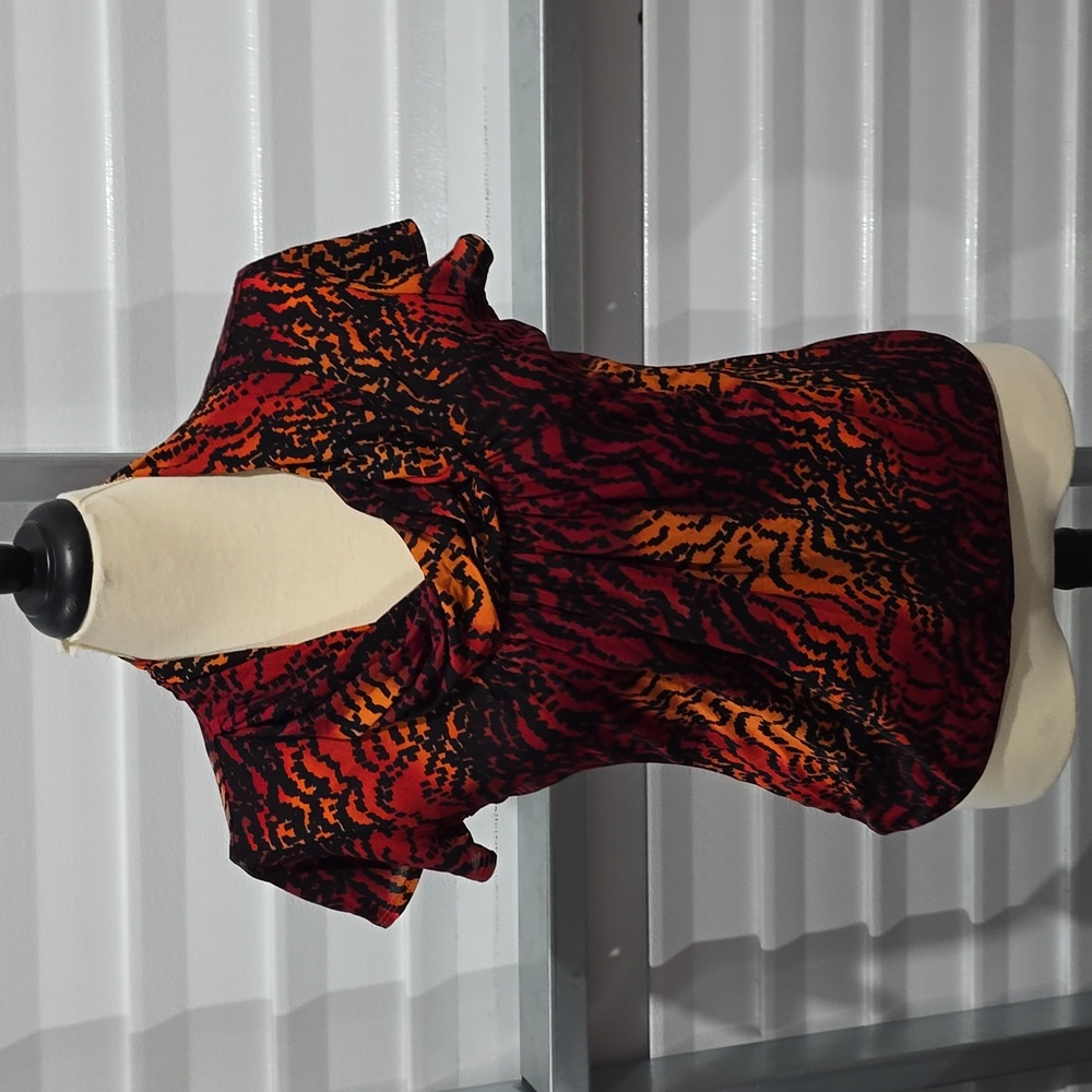 Worthington Red Black and Orange Womens Blouse